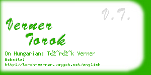 verner torok business card